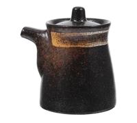 Zerodeko Dispensador de Aceite y Vinagre de Cerámica Japonesa Multifunción para Cocina, Tarro de Condimentos Marrón que Previene Impurezas Diseño Delicado y Único