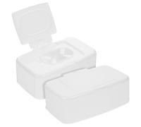 Zerodeko Dispensador Portátil de Toallitas Húmedas para Ñiño, Caja de Almacenamiento de Pp Ligera Tapa, 2 Piezas, Adecuado para Cochecito y Bolso de Pañales