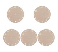 Zerodeko Esferas de Reloj de Madera sin Terminar 30 CM Redondas Beige para Bricolaje Manualidades y Pintura Infantil 5 Piezas para Decoración de Reloj Analógico y Proyectos Creativos