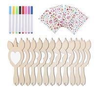 Zerodeko Espejo de Mano de Madera con Diseño de Unicornio para Manualidades Diy, Material Madera y Plástico, Incluye Accesorios para Pintar y Decorar