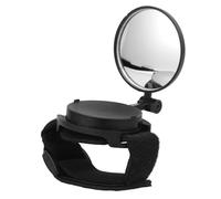 Zerodeko Espejo retrovisor de bicicleta negro de plástico y acrílico, para bike, giro 360 grados, no interfiere la postura al montar