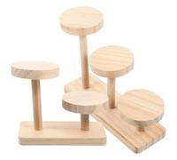 Zerodeko Estante de Exhibición de Madera Natural en Diseño Escalonado, Soporte para Figuras de Acción y Organizador de Joyas Compacto, Set 2 Piezas en Color Madera Clara para Decoración