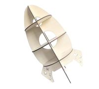 Zerodeko Estante de Madera Forma de Cohete, Tamaño 25x47 Cm, Color Original Madera, Soporte Creativo para Almacenamiento y Decoración de Habitación Infantil