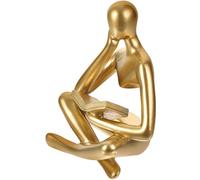 Zerodeko Estatua de Pensador Dorada Abstracta de Resina Detalles Vivos para del Hogar Moderna, Adecuado para Mesa de y