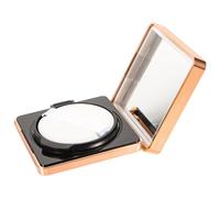 Zerodeko Estuche Compacto Vacío para Base de Crema con Borla y Espejo, Tamaño Mediano, Plástico Seguro, para Maquillaje Facial Portátil y Viaje