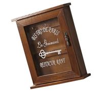 Zerodeko Estuche para Llaves Colgante de Madera, Caja Multiusos para Almacenamiento en Pasillo, Diseño Clásico en Acrílico Color Antiguo, Práctico Organizador para Hogar y Oficina