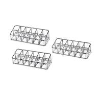 Zerodeko Estuche Transparente para Guardar Pintalabios 12 Compartimentos Organizador de Cosméticos Compacto Set de 3 Unidades para Maquillaje y Accesorios Pequeños