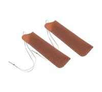 Zerodeko Estuche Vintage de Cuero Auténtico para 2 Bolígrafos, Funda Marrón de 16,5 Cm, Protector de Bolsillo para Pluma Estilográfica, Compacto para Viajes y Uso Escolar