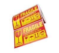 Zerodeko Etiqueta Frágil Autoadhesiva para Envío y Embalaje Adhesivo Fuerte para Cuidado y Manipulación Segura de Mercancías Delicadas