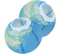 Zerodeko Faroles de Papel Ligeros y Estables Diseño de Mapa del Mundo en Forma de Globo Terráqueo, 2 Piezas para Decoración de Fiesta o Souvenirs de Viaje