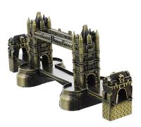 Zerodeko Figura Arquitectónica de Aleación Dorada de Puente de Londres para Adorno del Hogar y Accesorio Fotográfico Textura Metálica Histórica