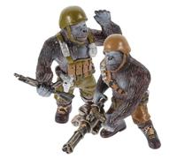 Zerodeko Figuras de Plástico de Chimpancés Marrones, Juguete para Cumpleaños Infantiles 2 Piezas y Diseño Resistente para Mayores de 3 Años