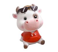 Zerodeko Figurita de Resina Forma de Ternero Decoración Ligera para Coche Escritorio y Estantería Adorno Artístico para Hogar y Oficina