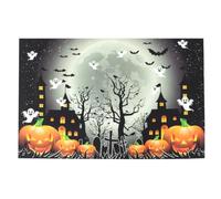 Zerodeko Fondo de Halloween para Fotografía Diseño de Calabaza y Murciélago, Vinilo Ligero y Tacto Suave Adecuado para Photo Booth y Fiestas Familiares