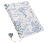 Zerodeko Funda de Libro Artesanal de Tela Ajustable para A5, Protector Decorativo de Libros Hecho a Mano, Cubierta Ornamental Azul Diente de León, Adecuado para Estudiantes y Decoración