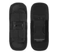 Zerodeko Funda para Linterna de Exterior Negra 2 Piezas, Soporte Giratorio 360° con Clip para Cinturón, Estuche Resistente al Agua para Camping, Senderismo y Uso Profesional, Tamaño 5,7 X