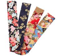 Zerodeko Funda Protectora para Abanico de Mano de Estilo Japonés, 4 Unidades de Brocado de Seda, Fácil de Abrir y Cerrar, Adecuado para Eventos y Fiestas