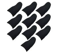 Zerodeko Fundas para Dedos de Juego Transpirables y Antideslizantes, Ultra Finas Tipo B, Negras Borde Negro, 10 Unidades, Accesorio para Pantalla Táctil y Móvil, Protección Cómoda