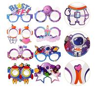 Zerodeko Gafas de Fiesta Espaciales de Papel para 24 Piezas Diseño Astronauta, Accesorios para Fotomatón y Decoración Temática del Espacio Exterior