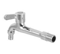 Zerodeko Grifo para Fregadero de Balcón, Grifo de Pared de Latón y Acero Inoxidable, Monomando, Caño Largo, Plata, Ángulo Ajustable para Cocina y Bar