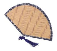 Zerodeko Handmade Bamboo Straw Fan Decor With Floral Edging Folding Wall Hanging In Chinese Style Boho And Modern Decoration