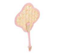 Zerodeko Handmade Chinese Straw Weaving Fan Four-leaf Clover Mini Handheld Fan For Play Cooling Boho Weddings Beach Events And Decorative