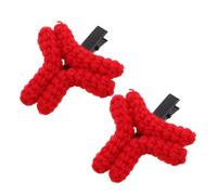 Zerodeko Horquillas Creativas para Cabello con Diseño Enojo Tejida Rojo Accesorios Divertidos para Mechones Pinzas de Ganchillo para Mujeres Eventos Festivos y Uso Diario