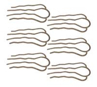 Zerodeko Horquillas de Metal en Forma de U para Moños, 6 Piezas, Color Bronce, Horquilla para Pelo Recogido, Peinetas Laterales Resistentes, Accesorios para Cabello en Fiestas y Uso Diario
