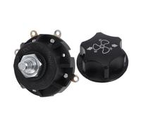 Zerodeko Interruptor de Nivel Giratorio para Ventilador Industrial de 4 Posiciones, Perilla selectora con Tuerca, Ajuste de Flujo de Aire, Negro, plástico, Cobre y Acero Inoxidable, para