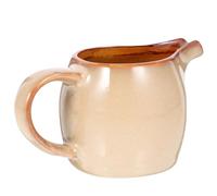 Zerodeko Jarra de Cerámica Pequeña con Asa y Boquilla Vertedora, Recipiente para Crema y Leche, Dispensador Multifuncional para Café y Cocina, Color Marrón Escamado, Adecuado para Hogar