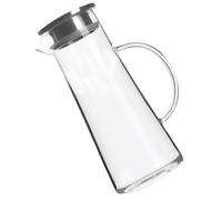 Zerodeko Jarra de vidrio con tapa para café frío, jarra de gran capacidad para bebidas, ideal para refrigerador, agua, jugo, leche y té helado, 1.5 L/50 oz.