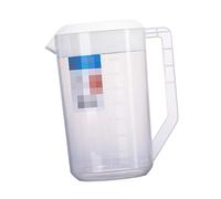 Zerodeko Jarra Medidora de Agua de Plástico con Tapa Jarra Resistente al Calor para Bebidas Frías y Calientes para Jugos y Fiestas