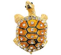 Zerodeko Joyero organizador de joyas de aleación de zinc en forma de tortuga dorada para escritorio, almacenamiento decorativo y exhibición vintage para el hogar