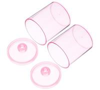 Zerodeko Juego de 2 Cajas Organizadoras Transparentes Tapa para Algodón y Gomas de Pelo Caja Organizadora de Escritorio y Baño Soporte Sellado Antipolvo para Hisopos y Discos de Algodón
