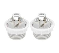 Zerodeko Juego de 2 portalamparas E27 de porcelana con Rosca y anillo Metálico para Pantallas, Casquillo Cerámico para Bombillas Led y Halógenas, Base Media para Lámparas Colgantes