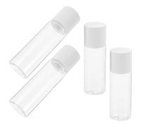 Zerodeko Juego de 4 Botellas de Viaje Reutilizables de Pet para Loción y Acondicionador, Capacidad 100ml y 120ml, Ideales para Viajes al Aire Libre y Compras