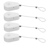 Zerodeko Juego de 4 Cables de Seguridad Telescópicos Retráctiles de 1 Metro con Caja Antirrobo y 2 Cierres para Portátil TV y Control Remoto - Protección Flexible para Oficina