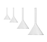 Zerodeko Juego de Embudos Triangulares de Vidrio para Laboratorio, 4 Piezas de Diferentes Tamaños Alta Resistencia Química y Mecánica, Uso en Experimentos Científicos y Transferencia