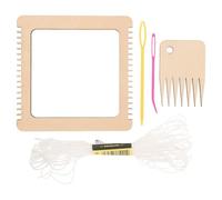 Zerodeko Juego de Herramientas de Madera para Tejer Pequeño, Tablero Cuadrado 10x10x0,5 Cm, Kit de Telar Artesanal para Manualidades en Casa, Tablero de Tejido de Color Aleatorio