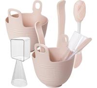 Zerodeko Kit de 2 Juegos de Cuencos de Silicona y Cepillos para Mascarillas Faciales para Mujeres, Material Abs y Pp, Saludable para Uso en Casa, Accesorios para Hacer Mascarillas DIY