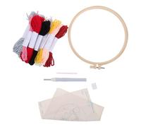 Zerodeko Kit de bordado navideño para principiantes, conjunto de bordado con tela preimpresa de Papá Noel, kit de iniciación al navideño a mano, regalo de manualidades para adultos.