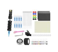 Zerodeko Kit de Herramientas para Tatuajes Principiantes Soporte Portalápices Antideslizante de Aleación de Aluminio y Silicona para Uso DIY y Portátil en Mochila