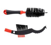 Zerodeko Kit de Limpieza de Cadena de Bicicleta 2 Piezas Cepillos de Nailon Rojo, Mango Antideslizante, para Limpieza Eficaz de Cadenas y Piñones en Bicicletas de Montaña, Ruta y Trekking