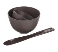 Zerodeko Kit de Mascarilla Mezcladora de Silicona Negro Café con Cuencos Grandes y Medianos y Raspador, Resistente al Calor para Tratamientos Faciales y Uso Casero de Belleza