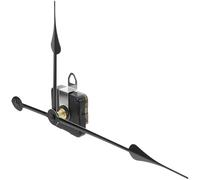 Zerodeko Kit de Mecanismo de Reloj de Eje Largo 21 Cm Manecillas Metálicas Negras 210 Mm, Motor Silencioso para Reparación y Bricolaje de Relojes de Pared, Maquinaria de Relojería DIY