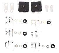 Zerodeko Kit de Mecanismo de Reloj de Pared Pequeño DIY 2 Movimientos de Barrido, 6 Pares de Manecillas Metálicas Pequeñas, 4 Ganchos y Eje 13 * 2, Piezas de Repuesto para Reparación