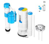 Zerodeko Kit de Reparación Accesorios Válvula de Descarga de 20 Cm para Tanque, Botón Grande Incluido para Inodoro Válvula de Llenado Abs Silenciosa Compatible Inodoros Antiguos
