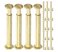 Zerodeko Kit de Reparación para Abanicos Plegables, 20 Remaches de Metal Dorado de 3 Mm y 21 Mm, Pasadores de Fijación Resistentes para Ventiladores de Mano, Accesorios Duraderos