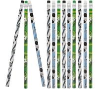 Zerodeko Lápices Deportivos de Madera Cortos Borrador, 12 Unidades, Lápices Pequeños para Escribir y Dibujar, Temática Fútbol, Ideales para Oficina y Fiestas Infantiles