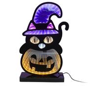 Zerodeko Letrero de Neón de Calabaza de Halloween Usb, Luz Nocturna Compacta y Portátil con Base Acrílica para Decoración Festiva en Habitación Infantil